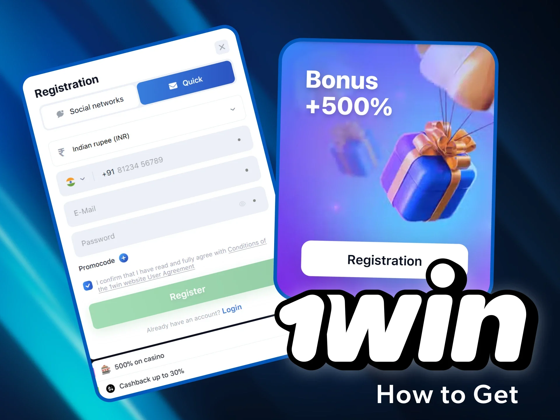 Follow simple steps to activate the official 1win welcome offer.