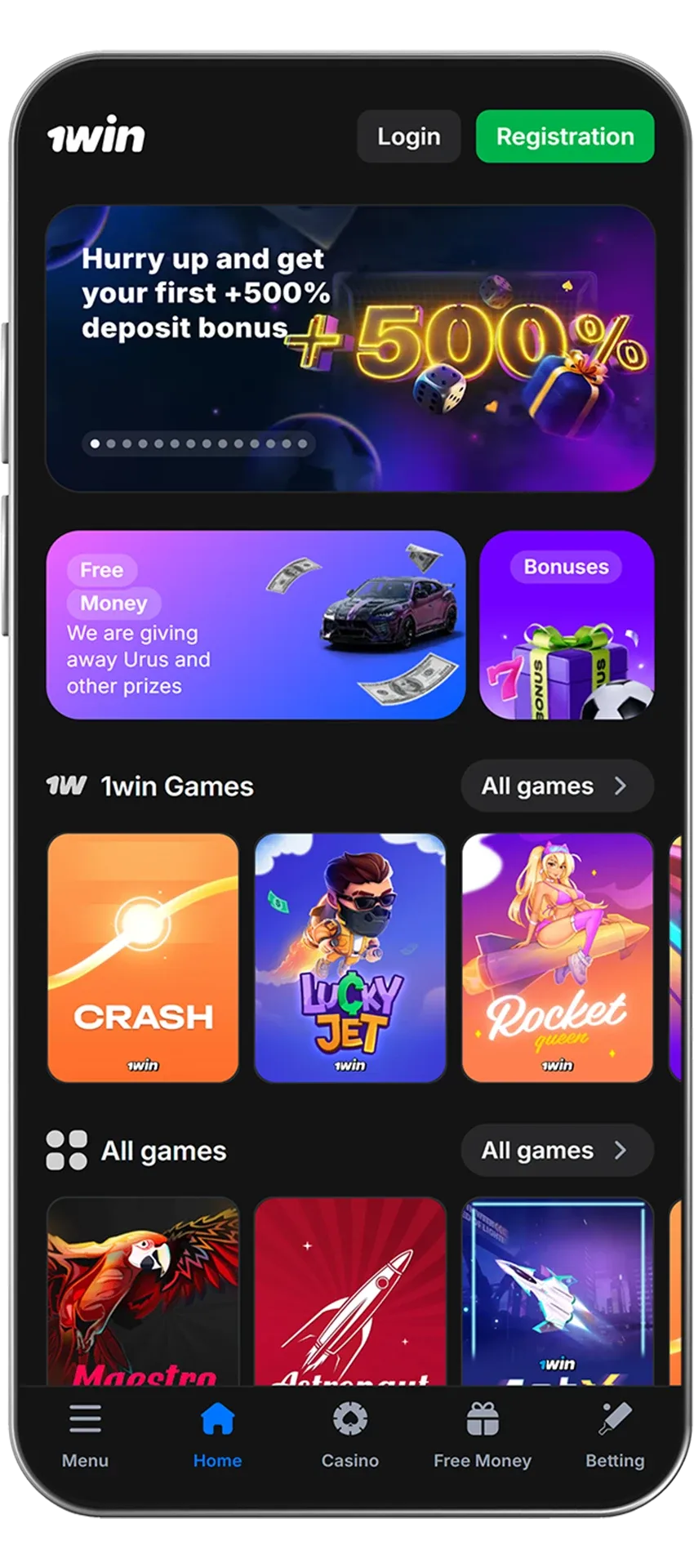 User-friendly interface of the 1win casino web app