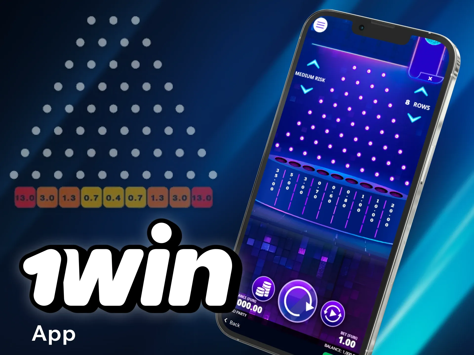 Download the 1win online casino app to your phone and play plinko games anywhere.